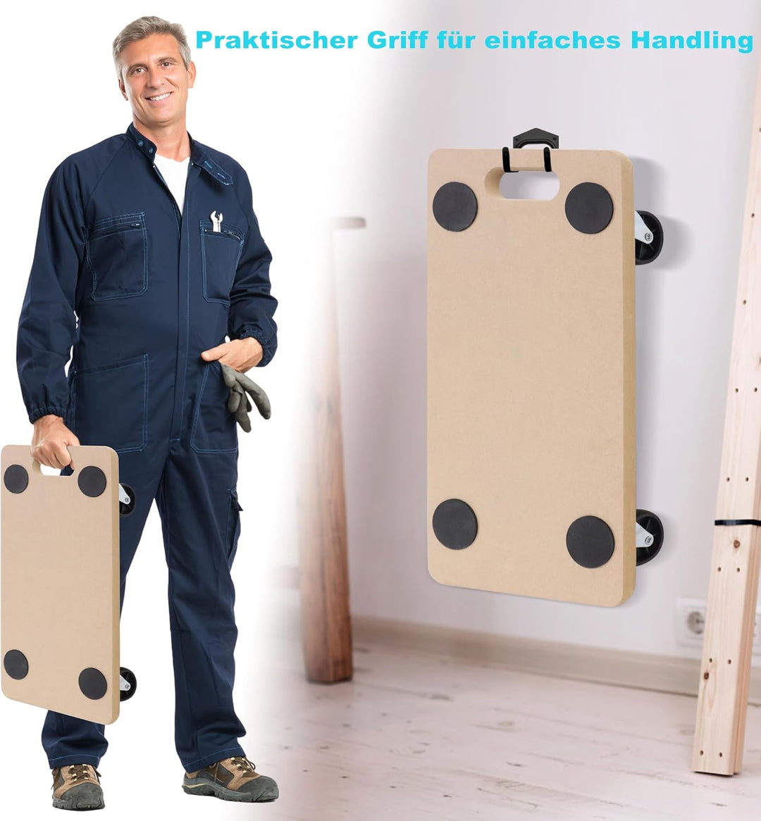 ROSEJANE 2 Stück Transportroller Rollbrett MDF Möbelroller Transporthilfe Möbel Roller, mit Integrie
