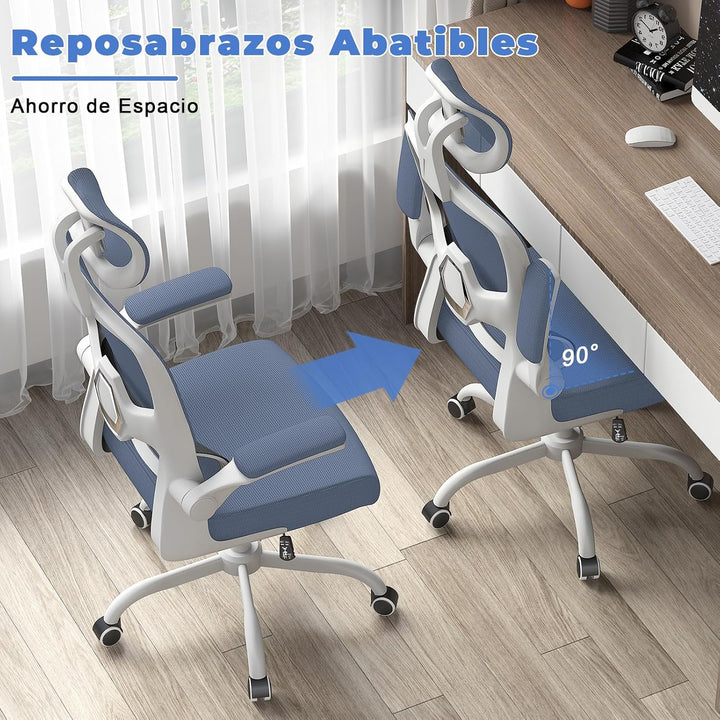 naspaluro Bürostuhl Ergonomischer, Schreibtischstuhl mit Hochklappbaren Armlehnen, Dynamischer Lordo