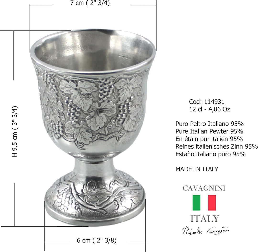 Cavagnini Italien - nein. 2 - Zinnbecher - elegante Handarbeit - alte Tradition