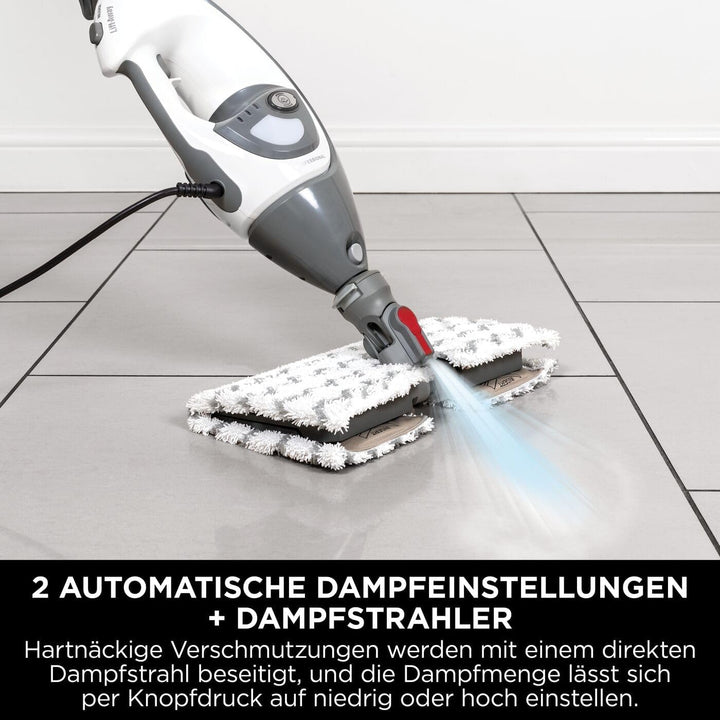 Shark Boden- & Hand-Dampfreiniger [S6005EU] Dampfmopp, Multi-Funktionsgerät, Weiss/Grau 3-in-1