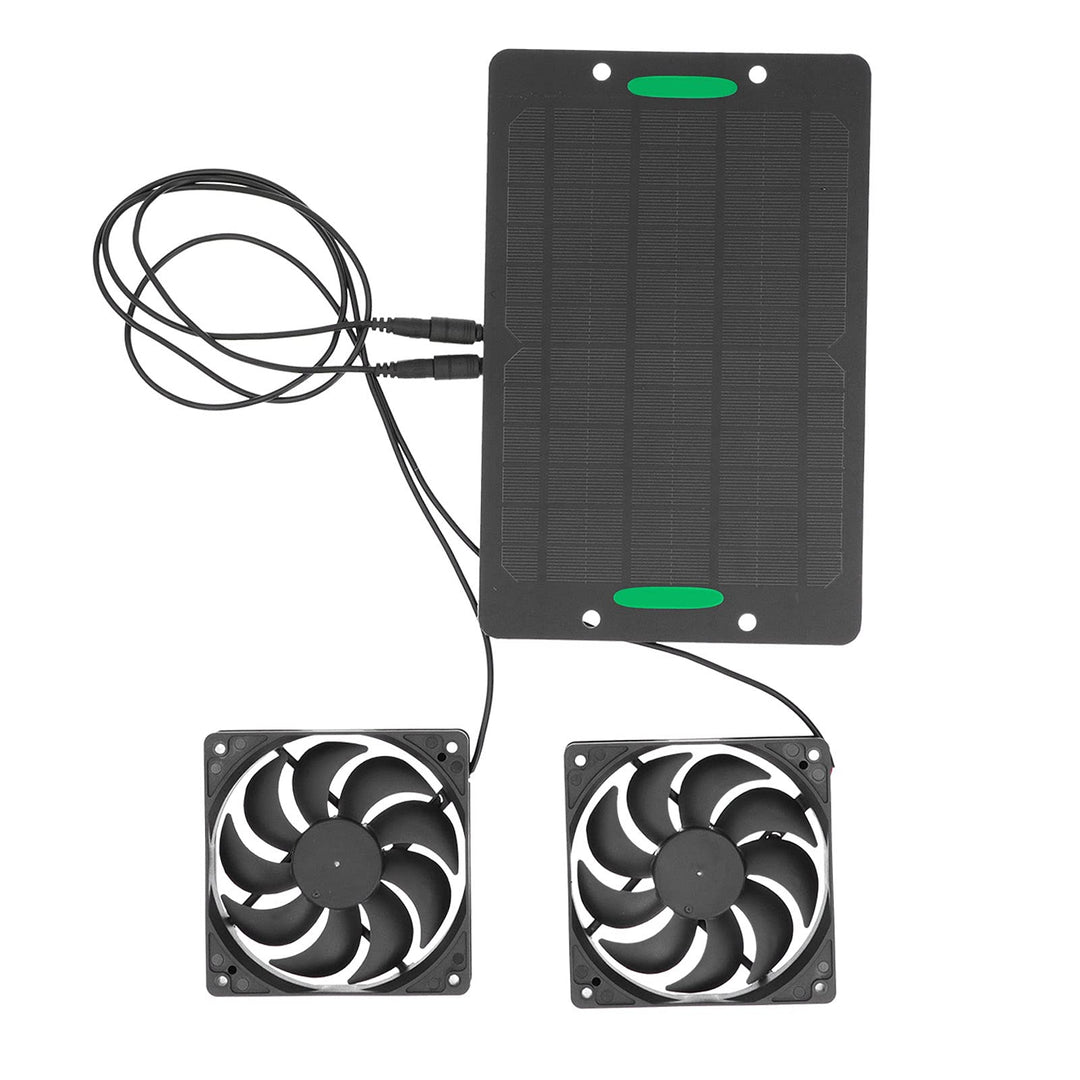 Solarpanel Lüfter Kit, Solar Panel Fan Kit Dual Air Extractor Aussenbelüftungsgeräte Für Gewächshäus
