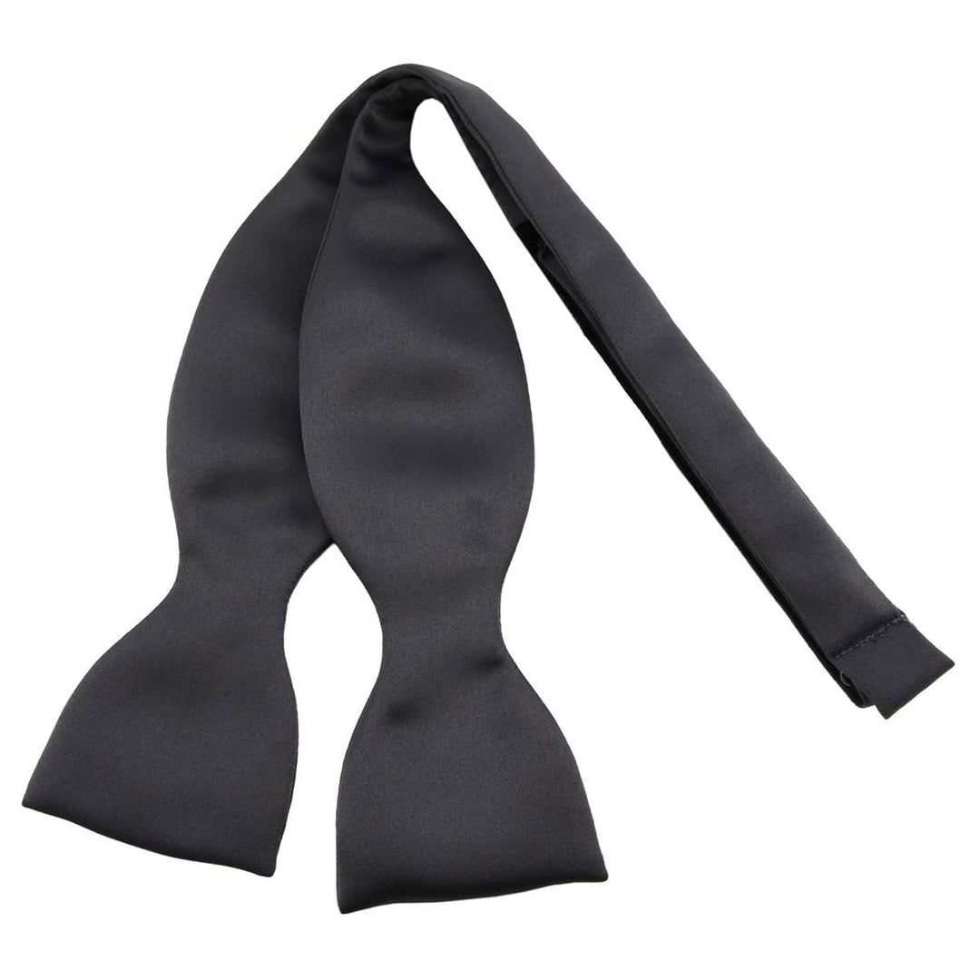 TigerTie Herren Selbstbinder Satin Fliege + Aufbewahrungsbox Anthrazit Grau Dunkelgrau, Anthrazit Gr