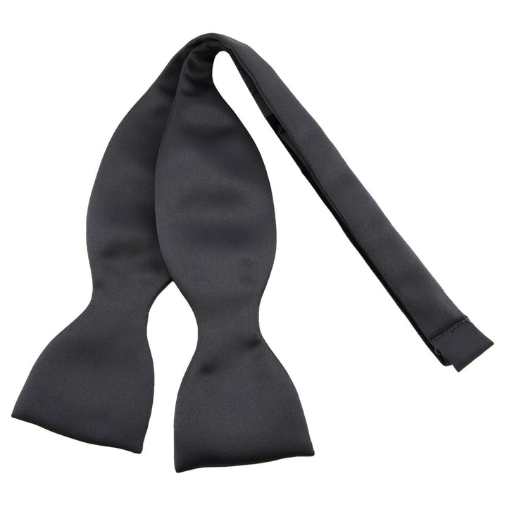 TigerTie Herren Selbstbinder Satin Fliege + Aufbewahrungsbox Anthrazit Grau Dunkelgrau, Anthrazit Gr