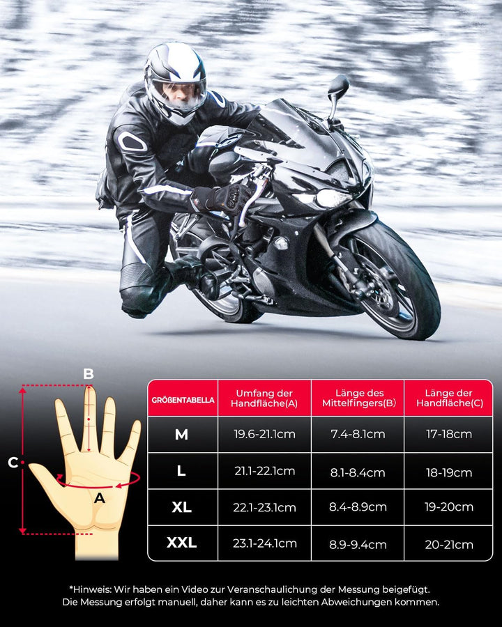 KEMIMOTO Winter Motorradhandschuhe, geprüfte Motorradhandschuhe,Motorrad Handschuhe Winter, Touchscr