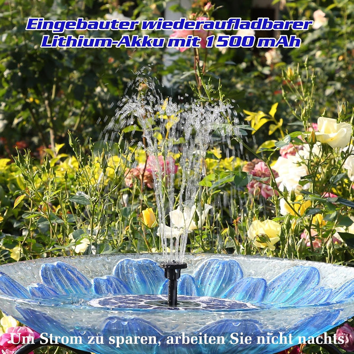 AISITIN Solar Springbrunnen für Aussen Verbessert, 3,5W Solar Schwimmender Fontäne Pumpe mit Verschi