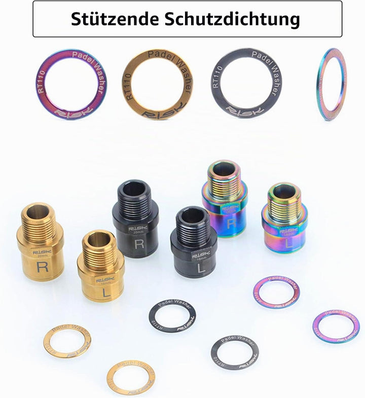 Bike Pedal Spacer Extender, Hochleistungs-Titanlegierung 9/16 "Pedaladapter Spacer Fit Bike SPD MT M