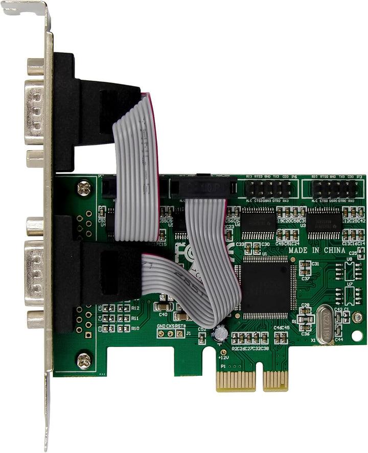 Inline PCIe Serial Karte, 4 Port RS-232 Schnittstelle, D-Sub 9, CH384L, Low-Profile Brackets, UART I