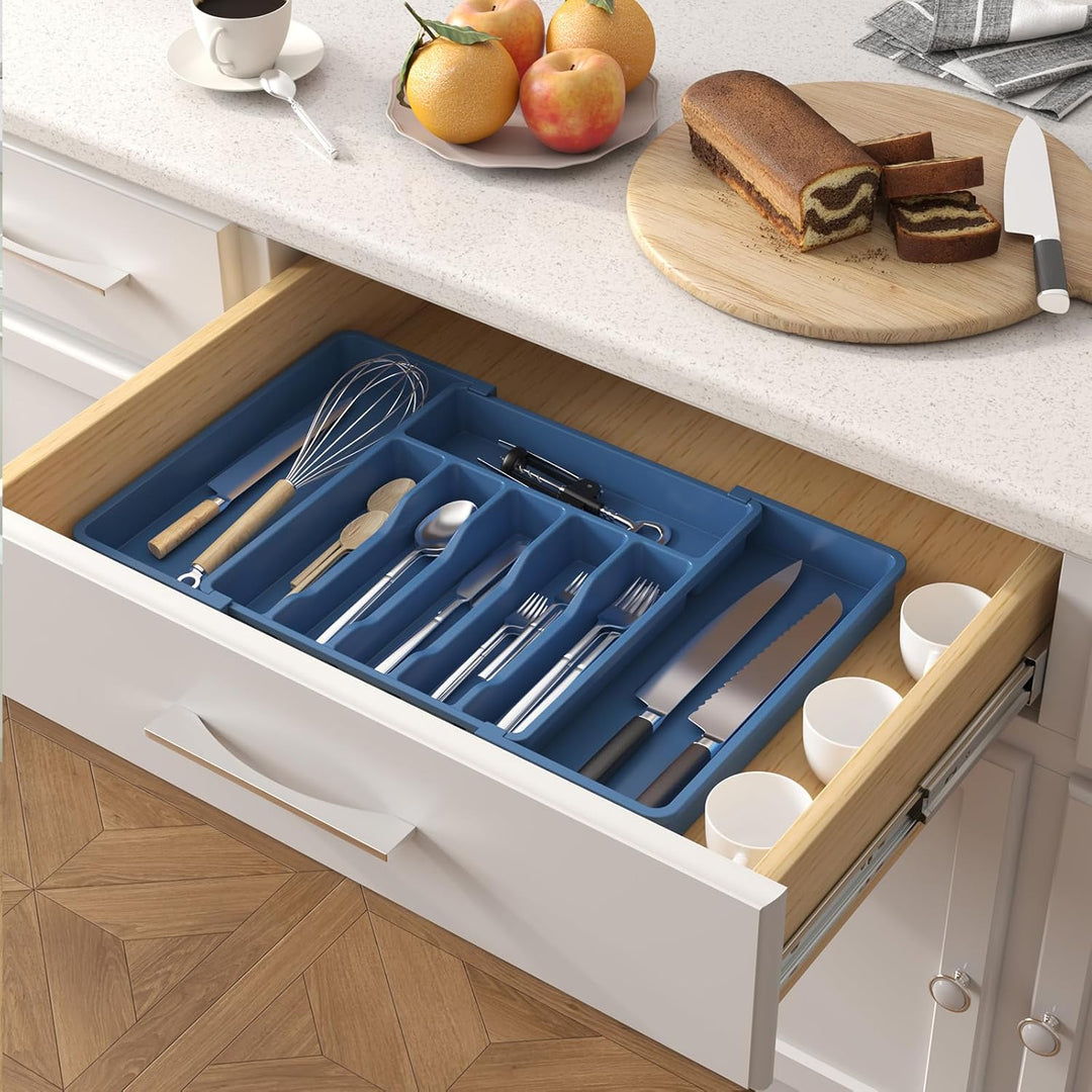 Lifewit Besteckkasten für Schubladen 40 50, Kunststoff Besteckeinsatz (Tiefe 38 cm), erweiterbare Be