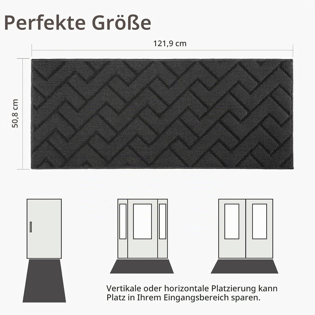 Biscpro Innen Fussmatte 50 x 120 cm, Schmutzfangmatte rutschfest Fussmatte Innen Waschbar Eingangste