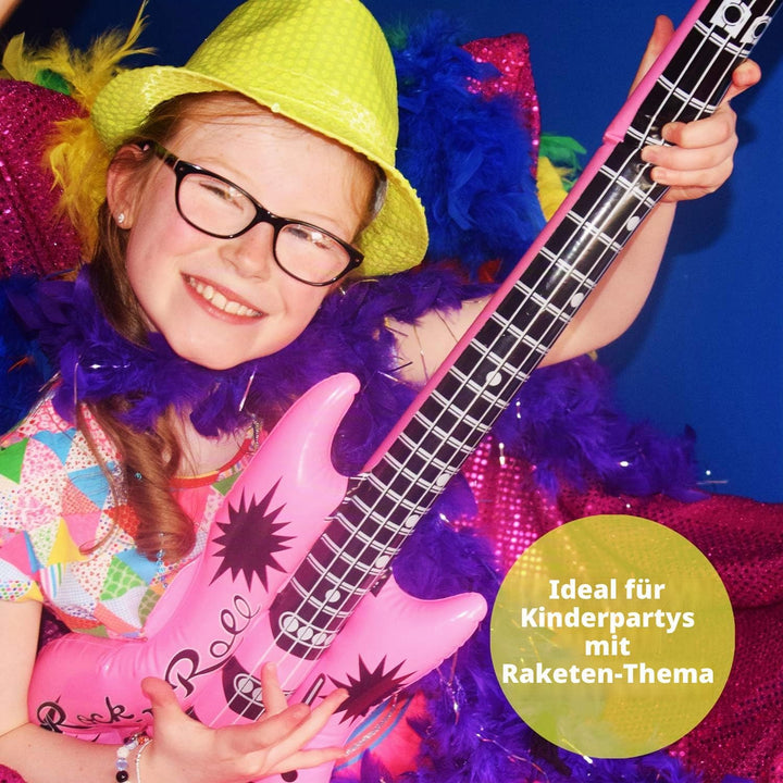Novelty Place 12 Stück Luftgitarren Bunt Aufblasbar Gitarre Spielzeug Perfekt für Kindergeburtstage