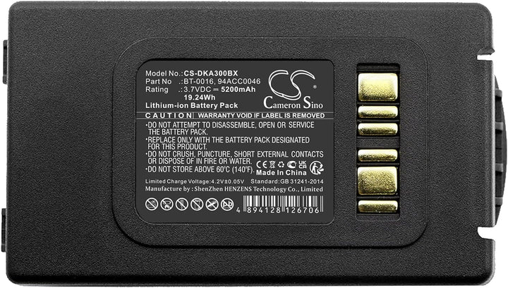 CS-DKA300BX Akku 5200mAh Kompatibel mit [Datalogic] Skorpio X3, Skorpio X4 Ersetzt 94ACC0046, für 94