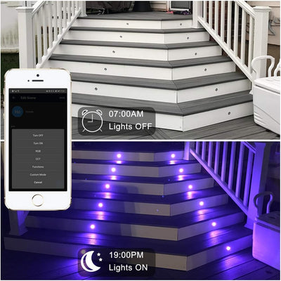 20er Bluetooth RGB Led Bodeneinbauleuchten Aussen, Ø30mm Dimmbar 12V 0.5W IP67 Wasserdicht Bodeneinb