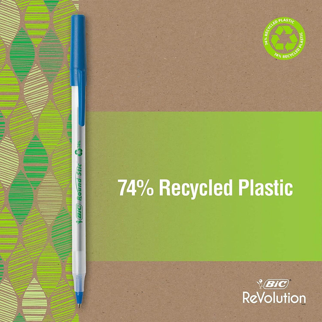 BIC Ecolutions Kugelschreiber, Round Stic .50-Count, 1.0mm schwarz, .50-Count, 1.0mm schwarz