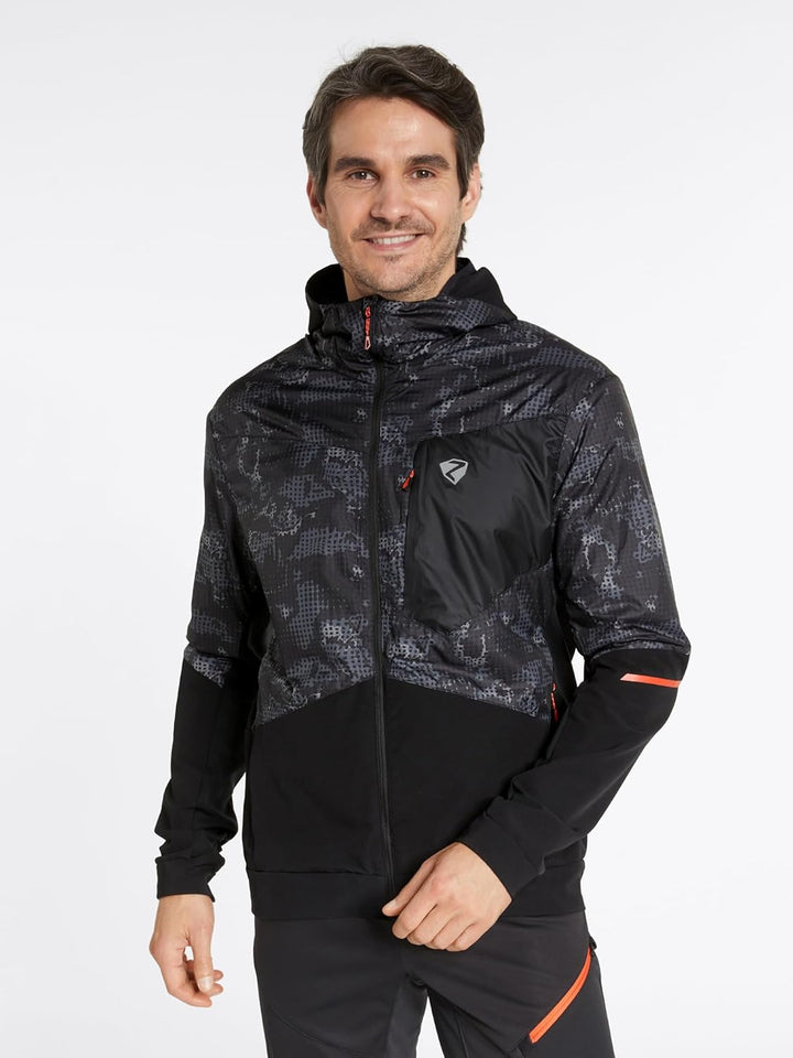 Ziener Herren Nikolo Hybrid-/Aktiv-Jacke | atmungsaktiv, winddicht, funktionell (1er Pack) 46 black