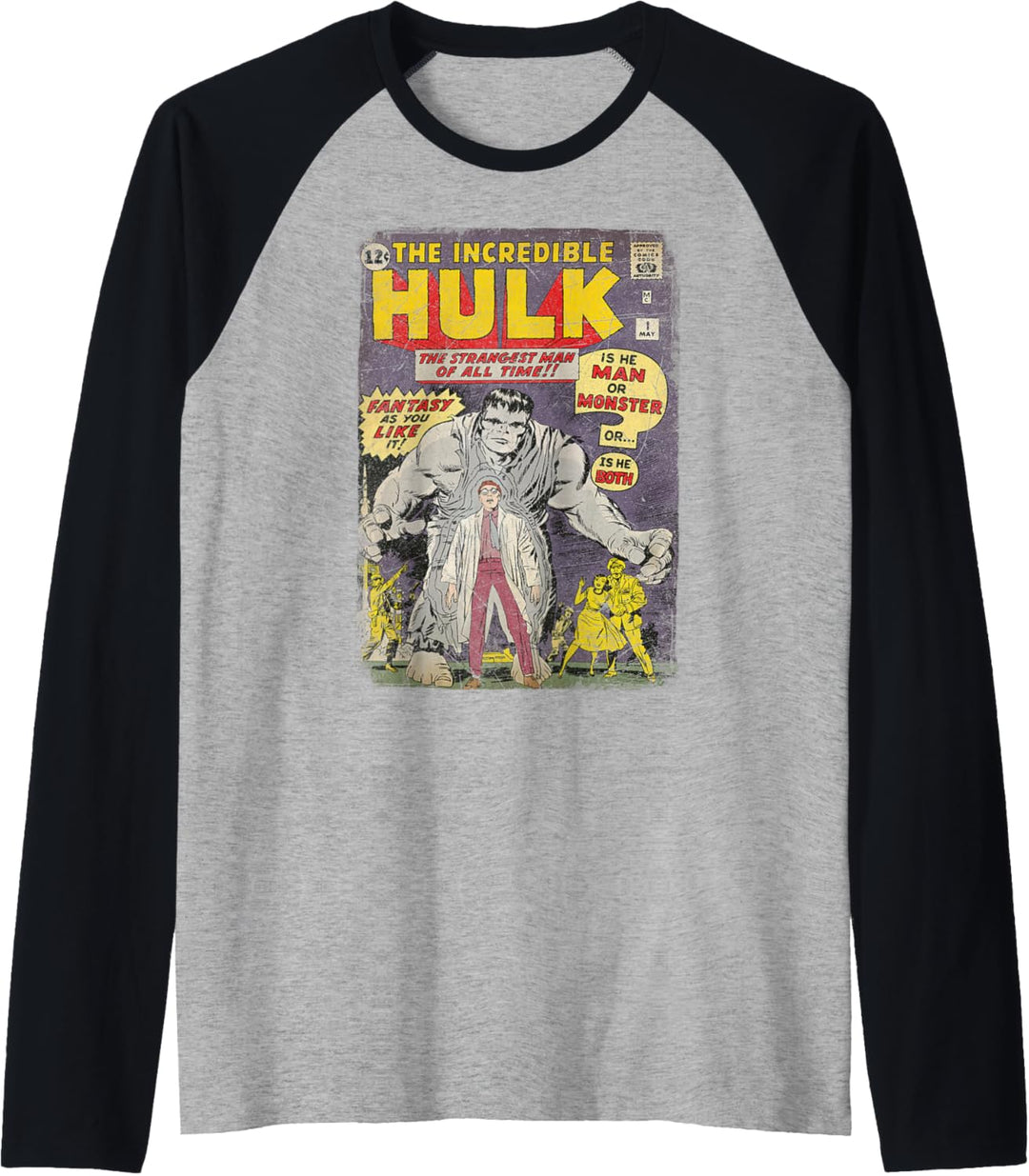 Marvel The Incredible Hulk Classic Retro Comic Book Raglan