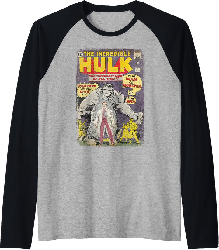 Marvel The Incredible Hulk Classic Retro Comic Book Raglan