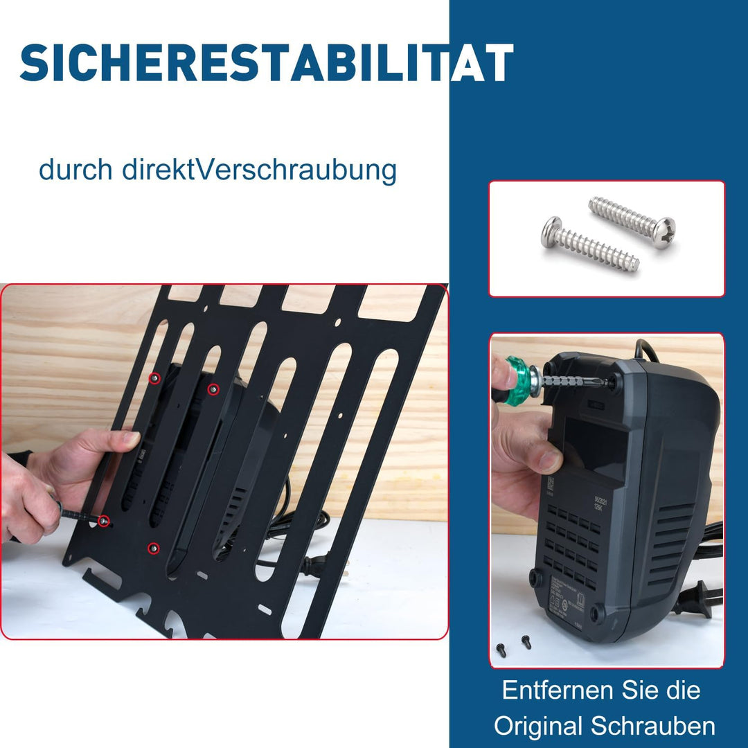 TOPOWN 3in1 Wandhalterung für Bosch Professional Ladegeräte GAL 1880 CV / 18V-40 / 18V-160 C / 3680