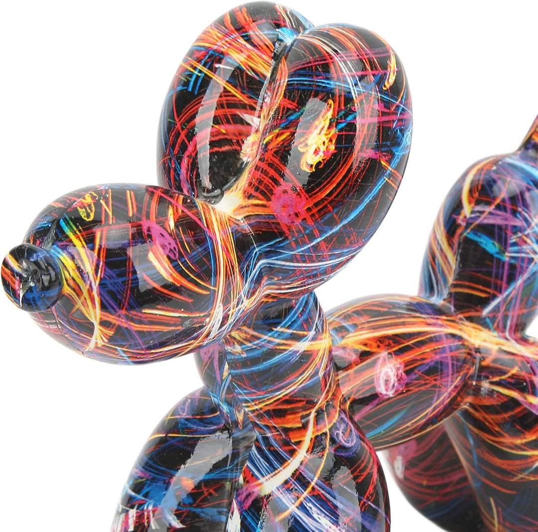 Teror Ballon-Hund-Skulptur, Ballon-Hund-Skulptur, handgefertigt, im nordischen Stil, Bunte Harz-Ball
