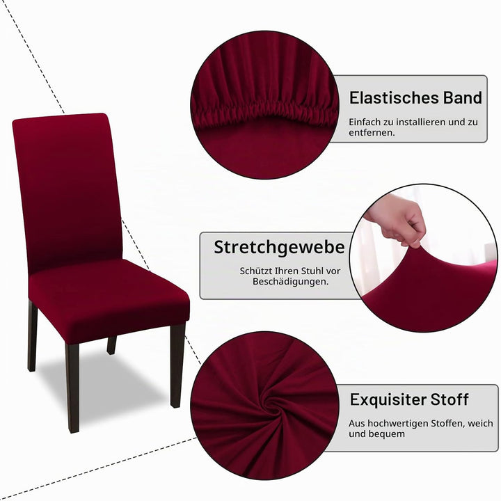 FIGOOO Stuhlhussen 4er Set Stretch Stuhlhussen für Esszimmerstühle Elastisch Moderne Universal Stuhl