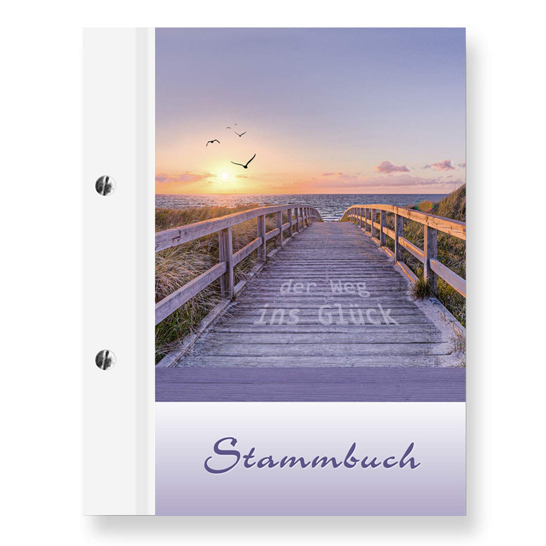 Stammbuchshop stb_gluecksweg_bunt_a4 Familienstammbuch, Lila, 31 x 24 x 1,7 cm