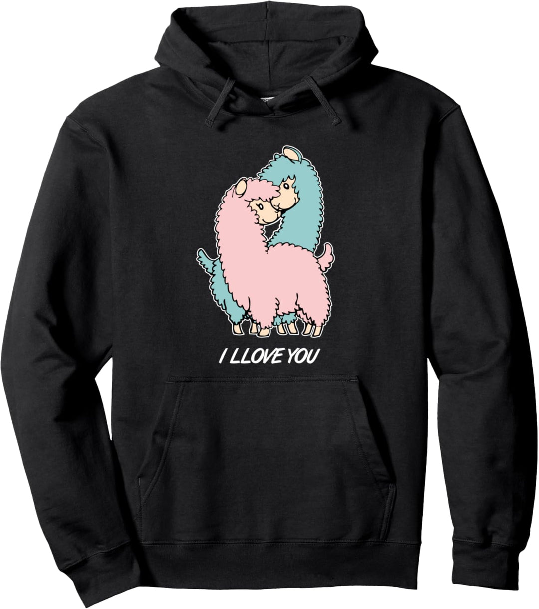 I LLOVE YOU Llama Alpaka Liebe Lama Päärchen Valentinstag Pullover Hoodie