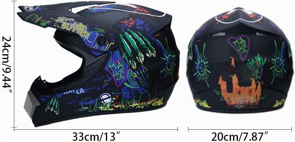 Bonbela Helm Professioneller Motocross Helm Kinder Erwachsene Motocross Dirt Bike Offroad Motorradhe
