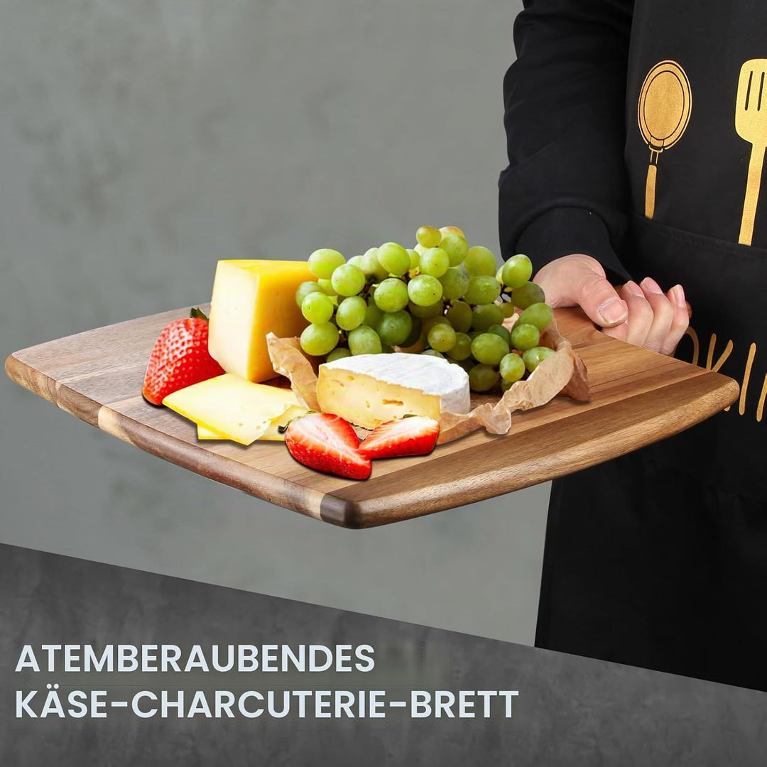 Ayiaren Grosse Holzschneidebretter aus Holz für Küche, Fleisch, Schneidebrett, Brot, Käse, Servierbr