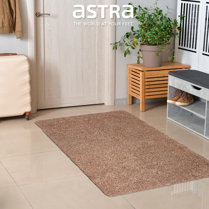 Astra Schmutzfangmatte innen waschbar 80x120 cm – Sauberlaufmatte beige 100% Baumwolle Türmatte - En