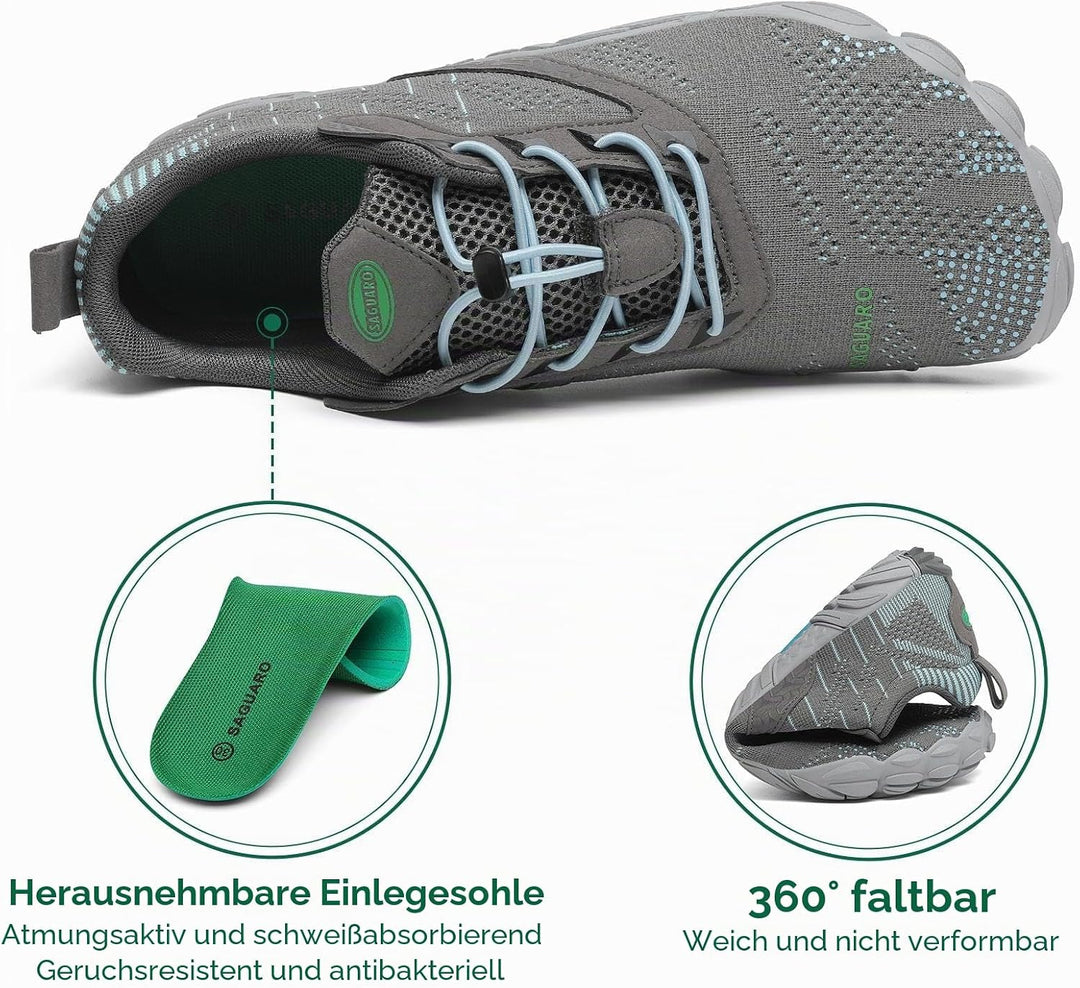 SAGUARO Herren Damen Barfussschuhe - Atmungsaktiv rutschfest Barfussschuhe - mit Breite Zehenbox und