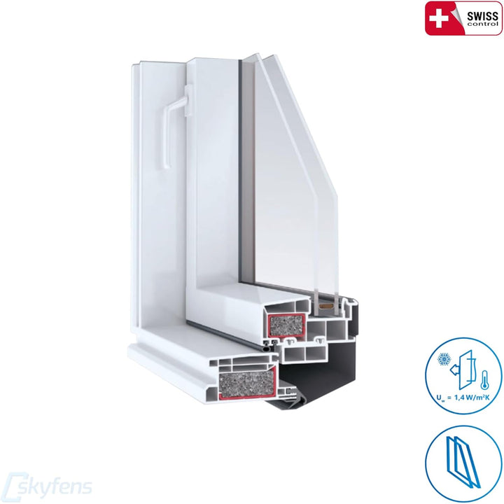 Dachfenster Set für Schweizer Arbonia Gruppe 114 x 140 cm SkyLight Kunststoff-Dachfenster mit Eindec