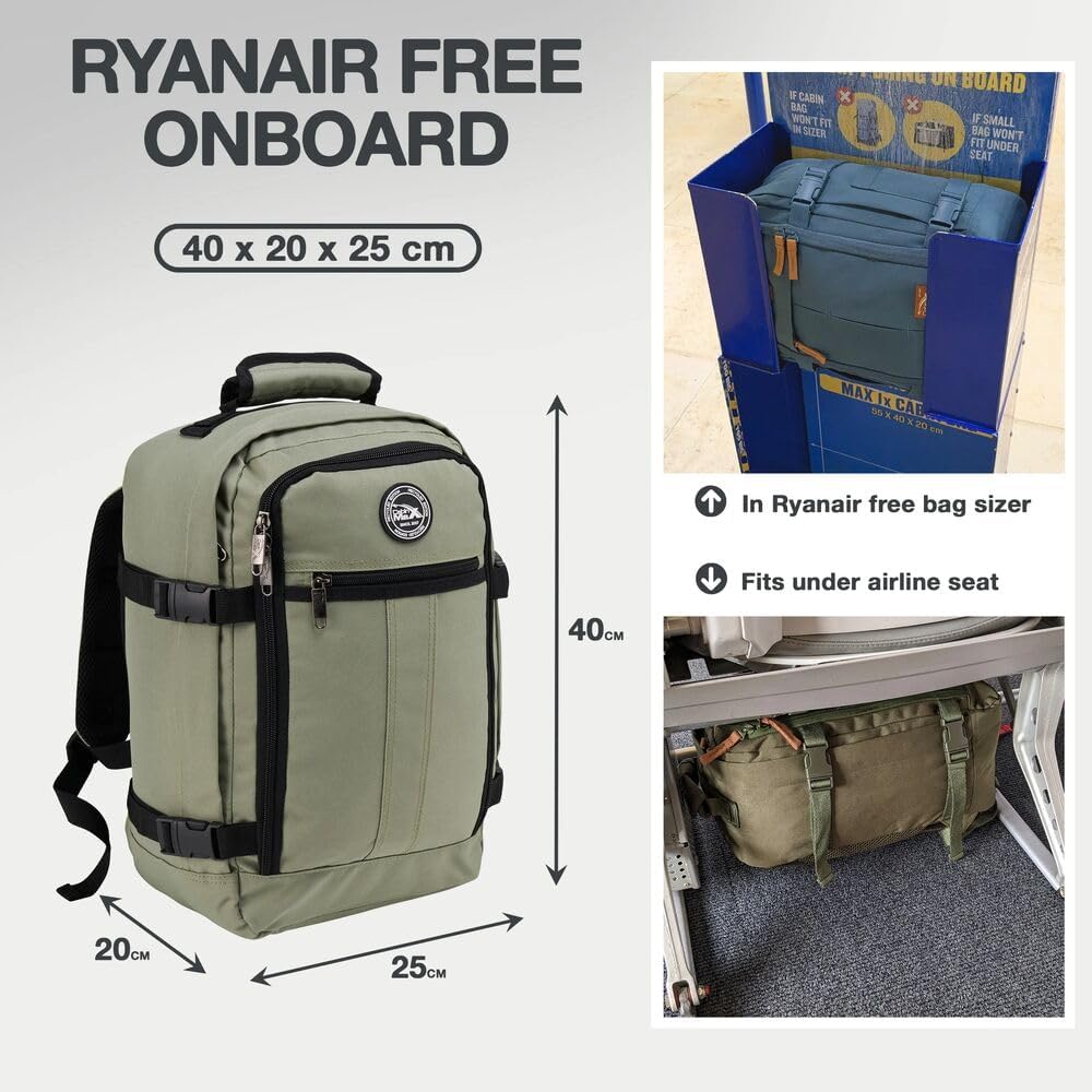 Cabin Max Reiserucksack, 40 x 20 x 25 cm, für Handgepäck – Rucksack mit niedrigem Sitz, geeignet für