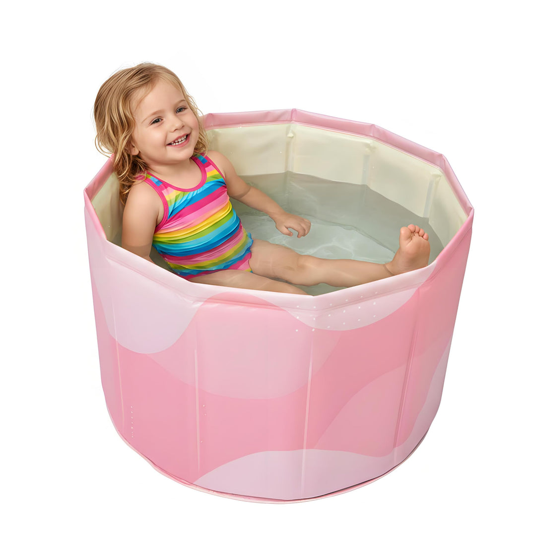 WAVYEASE Upgraded tragbare Badewanne für Kleinkinder – Faltbare Tiefenbadewanne für Kinder, Aufbau i