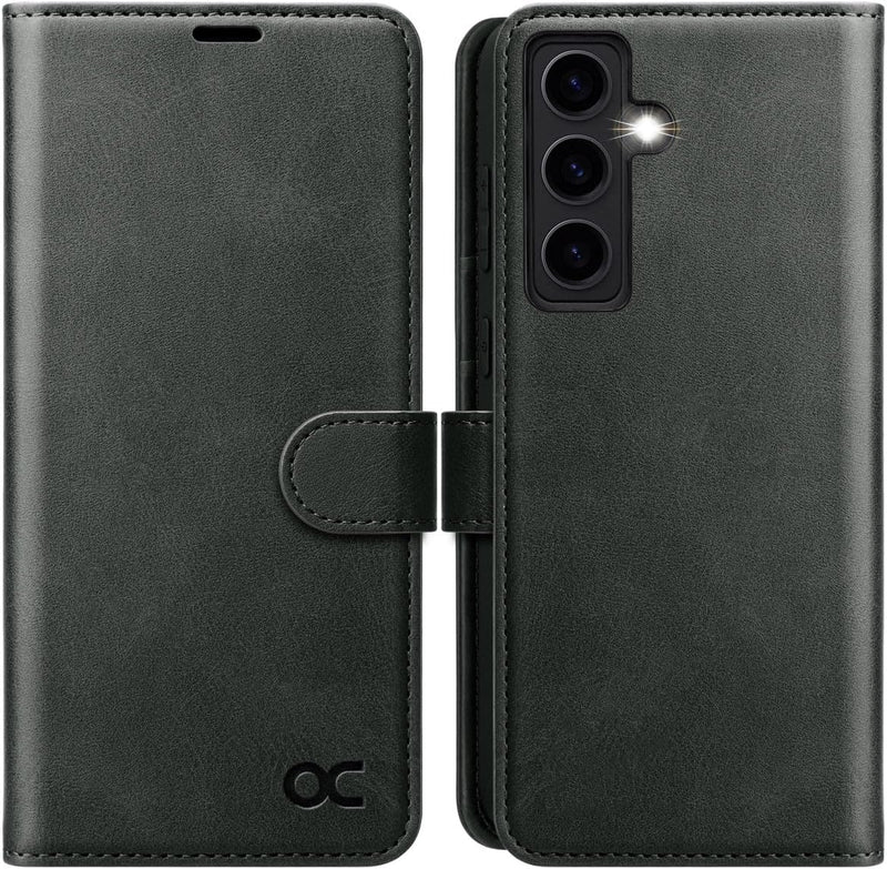 OCASE Handyhülle für Samsung Galaxy S24 5G Hülle Premium Leder Flip Klappbare Klapphülle Stossfeste
