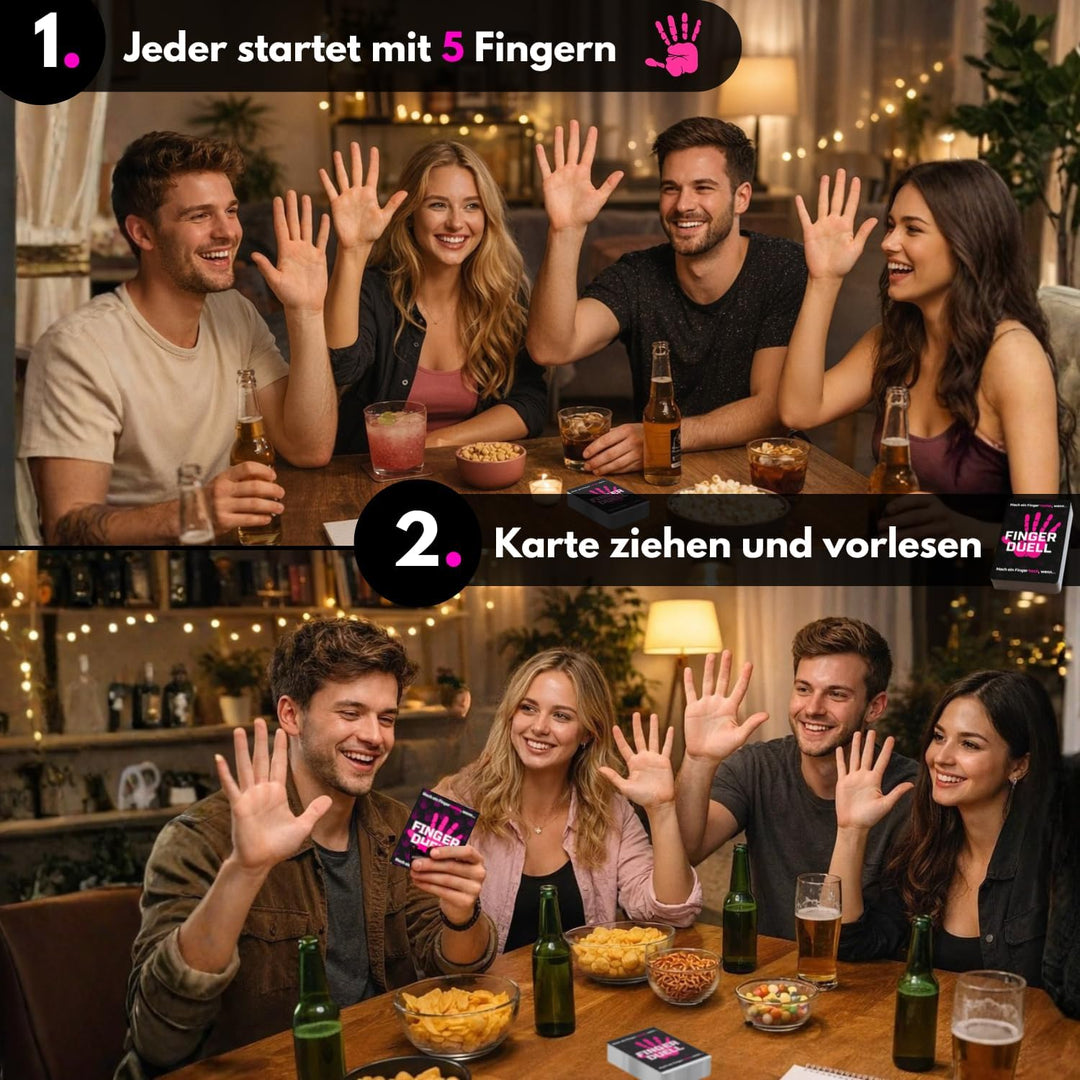 Das Fingerduell | Activity Zeichen Pantomime Quiz | Kartenspiel mit +170 Aufgaben | Interaktive Akti