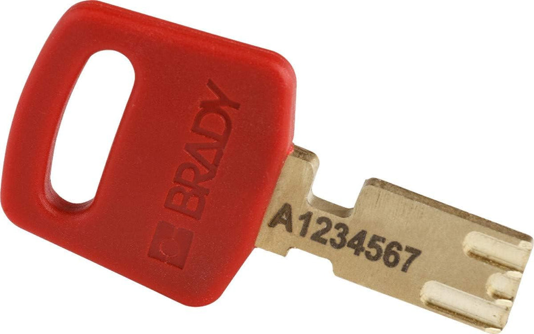 Brady (NYL-RED-38ST-KA3PK) SafeKey Nylon Lockout-Vorhängeschloss Mit Stahl Bügel 38.00 mm Rot KA - G