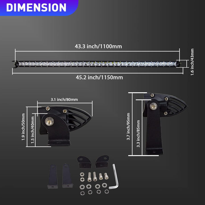 Willpower 43 Zoll 108cm 210W LED Arbeitsscheinwerfer Bar Enzelne Reihe LED Scheinwerfer 12V 24V Wass