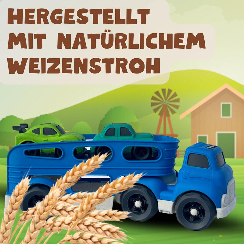 BIOPLAY® Spielzeug XXL Autotransporter aus nachhaltigem Bio-Kunststoff | für Jungen und Mädchen | Ki