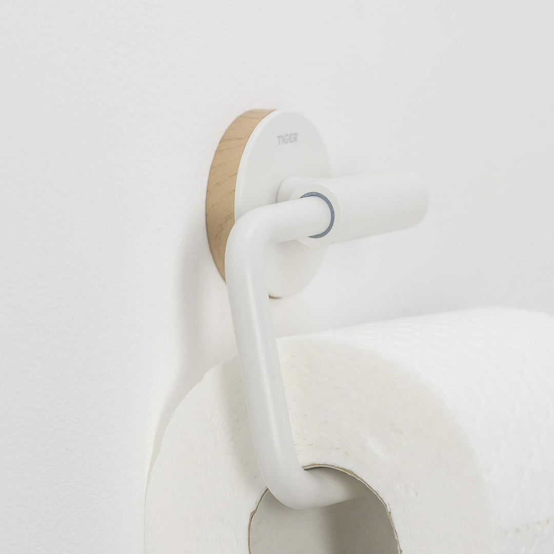 Tiger Urban Badaccessoire-Set, Edelstahl, Weiss, 3-teilig, bestehend aus Toilettenpapierhalter zur W