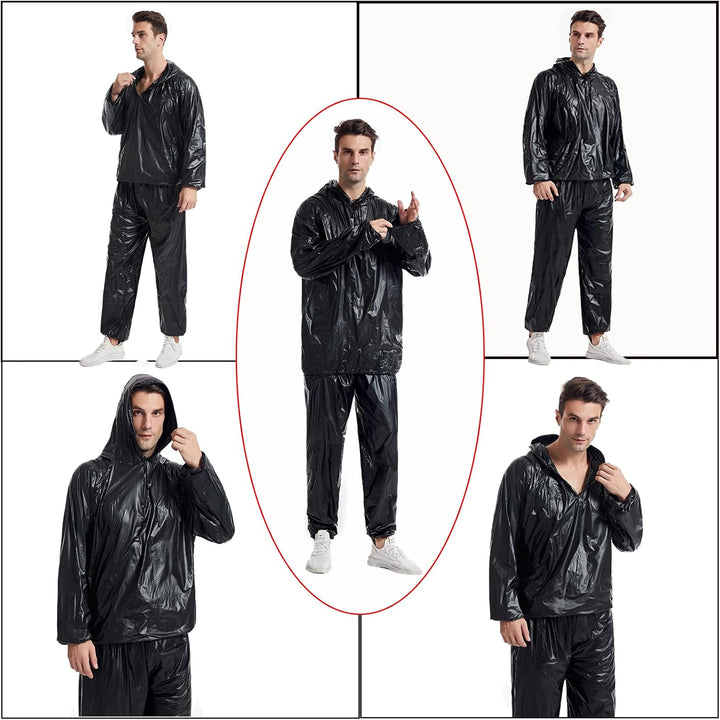 DawnBreak Sauna Sweat Suit for Women/Men with Hoodie Zipper Weight Loss Fitness Exercise Gym Workout