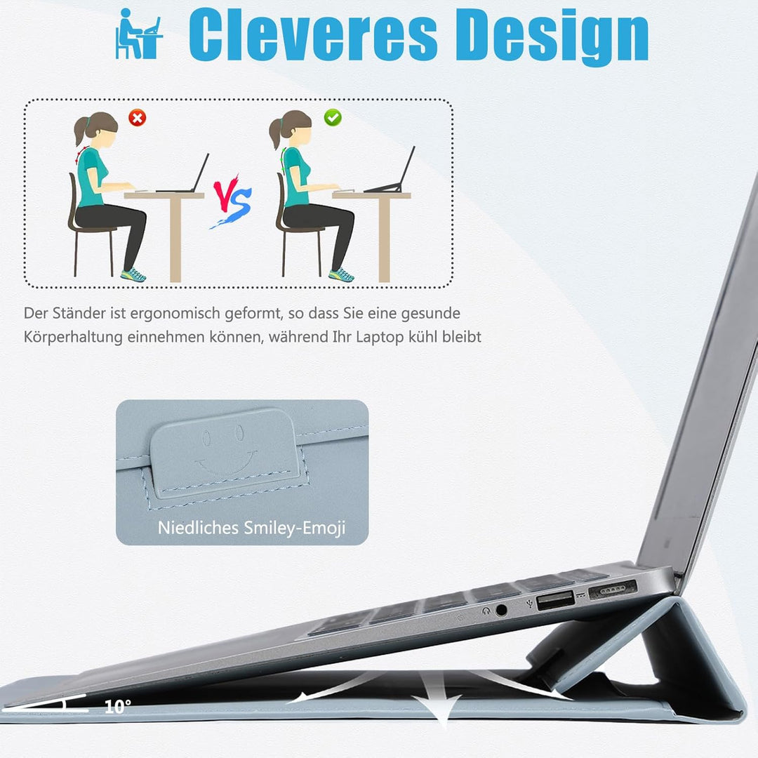 HYZUO 13,3-14 Zoll Laptop Hülle Laptophülle mit Standfunktion für MacBook Pro 14 M4/M3/M2/M1 Pro/Max