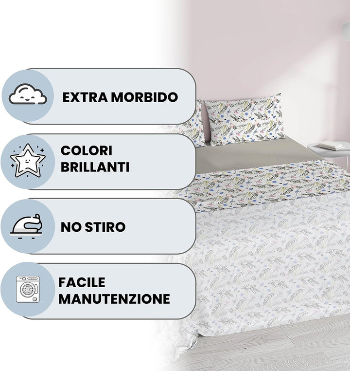 Italian Bed Linen MB Home Italy “Fantasy” Bettwäsche-Set, Provenza, Doppelbett Provenza Doppelbett,