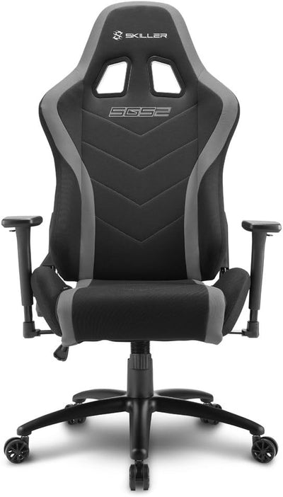 Sharkoon Skiller SGS2 Hochwertiger Gaming Stuhl mit Stoffbezug, Robuste Stahlrahmenkonstruktion, Fle