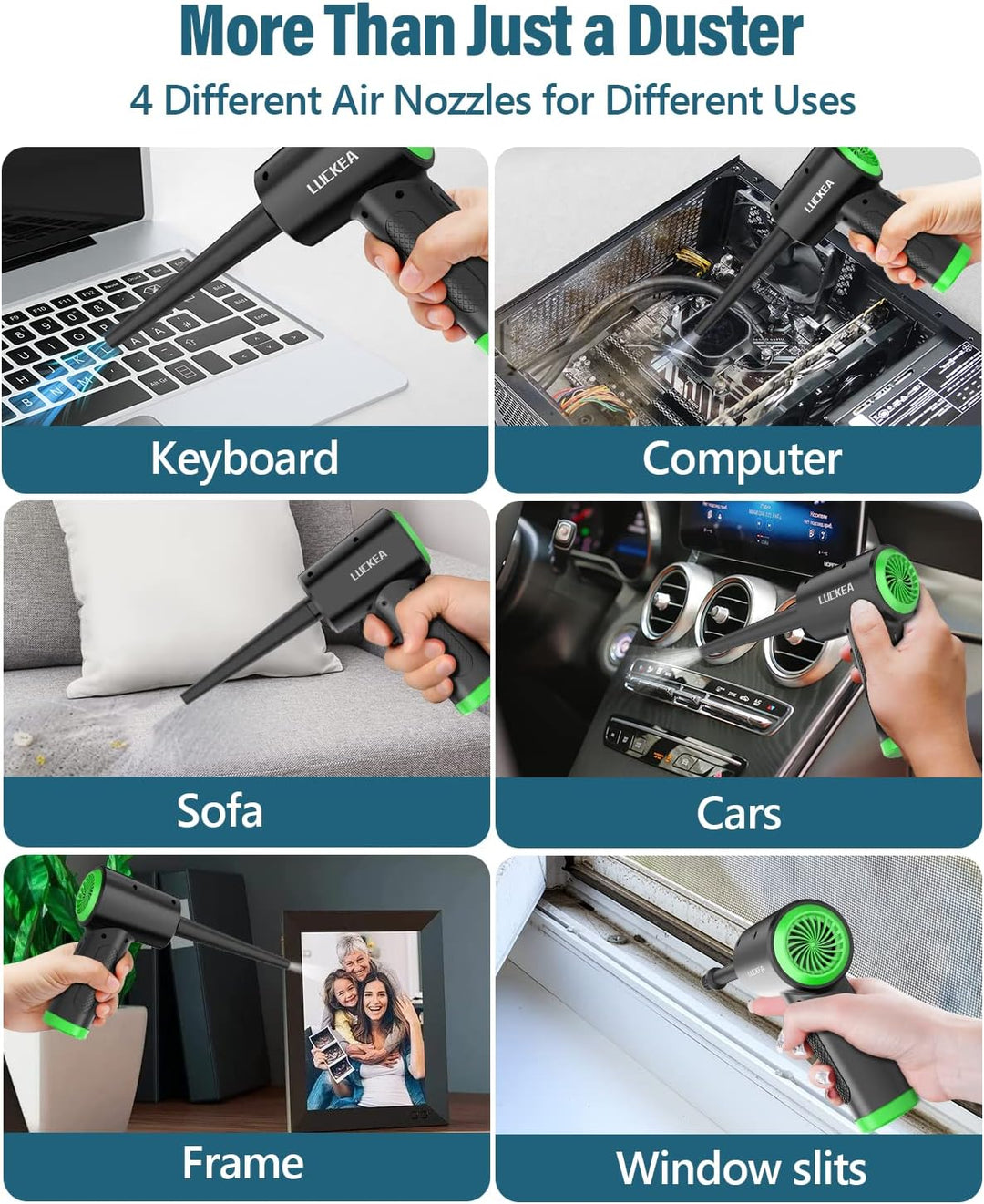 Elektrische Staubgebläse Druckluftspray für PC Reinigungsset - 3-Gang Air Duster Luftdruckspray mit