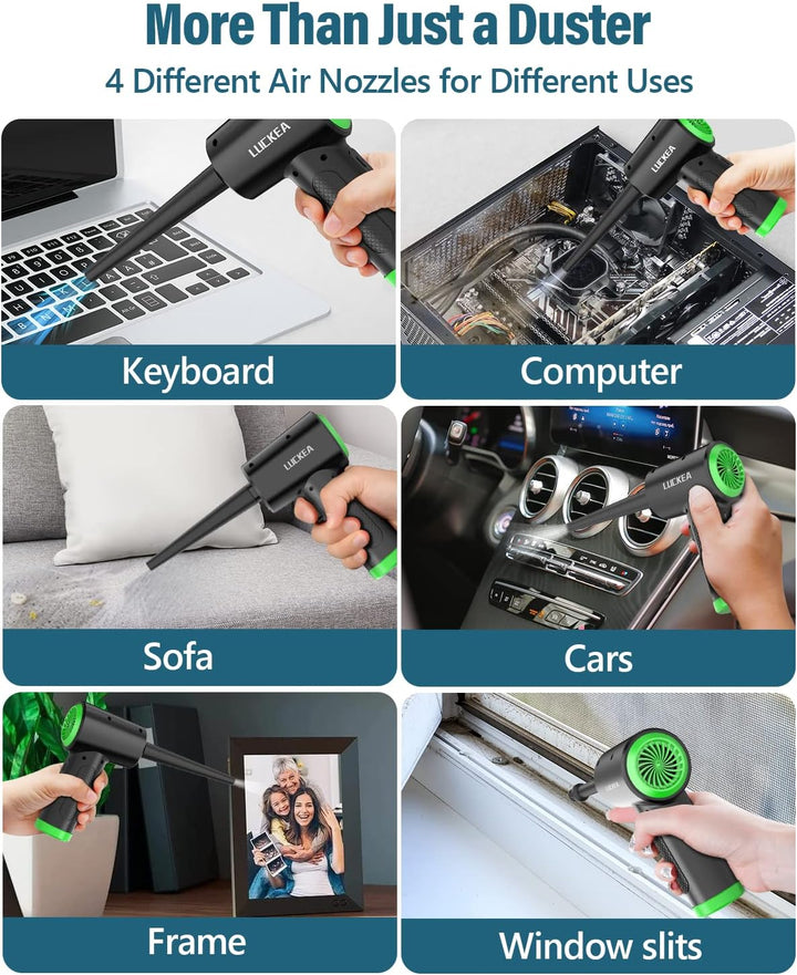 Elektrische Staubgebläse Druckluftspray für PC Reinigungsset - 3-Gang Air Duster Luftdruckspray mit