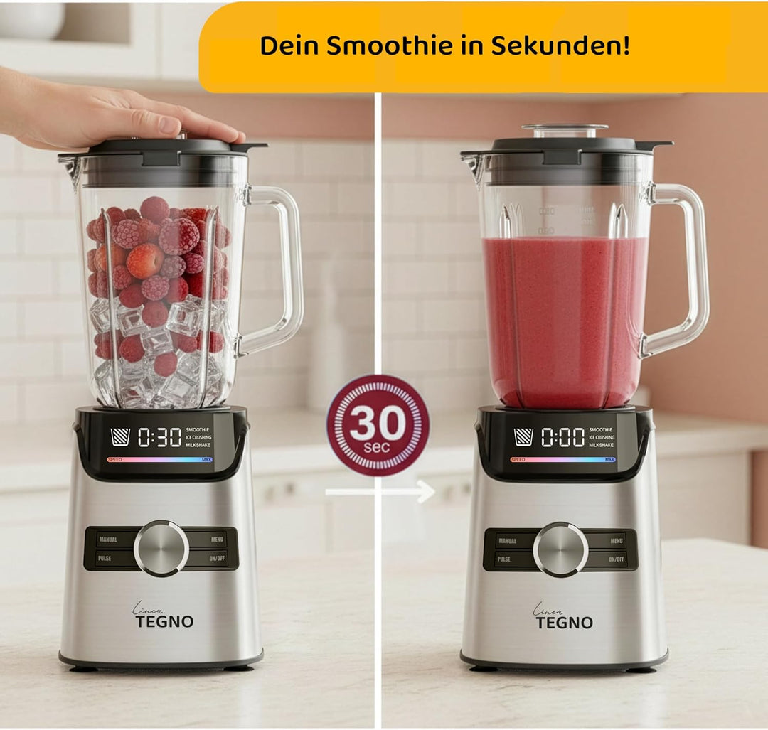 Power Blender - Linea Tegno – Profi Standmixer & Smoothie Maker – 1400W Hochleistungsmixer mit 1,7L