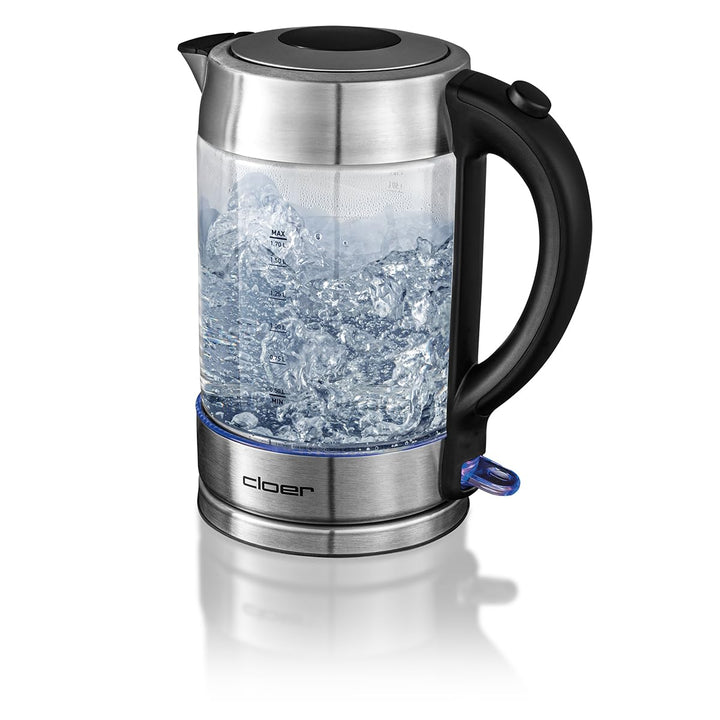 Cloer 4429 Glas Wasserkocher,Testsieger Haus und Garten 02.2019, 2200 Watt, LED-Beleuchtung, verrieg