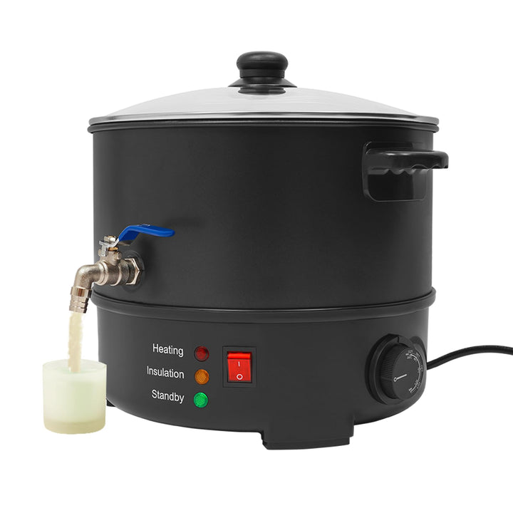 8L Elektrischer Wachsschmelztopf, 1000W Tisch Wachsschmelzer | Stufenlose Temperaturregelung von 30–