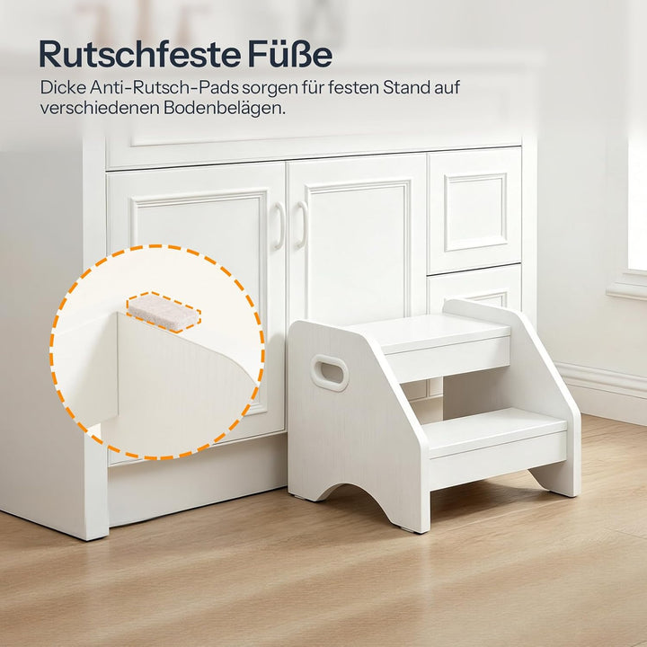 HOOBRO Tritthocker Kinder, 2-stufiger Kinderhocker mit Griffen und Anti-Rutsch-Pads, Kinderschemel f