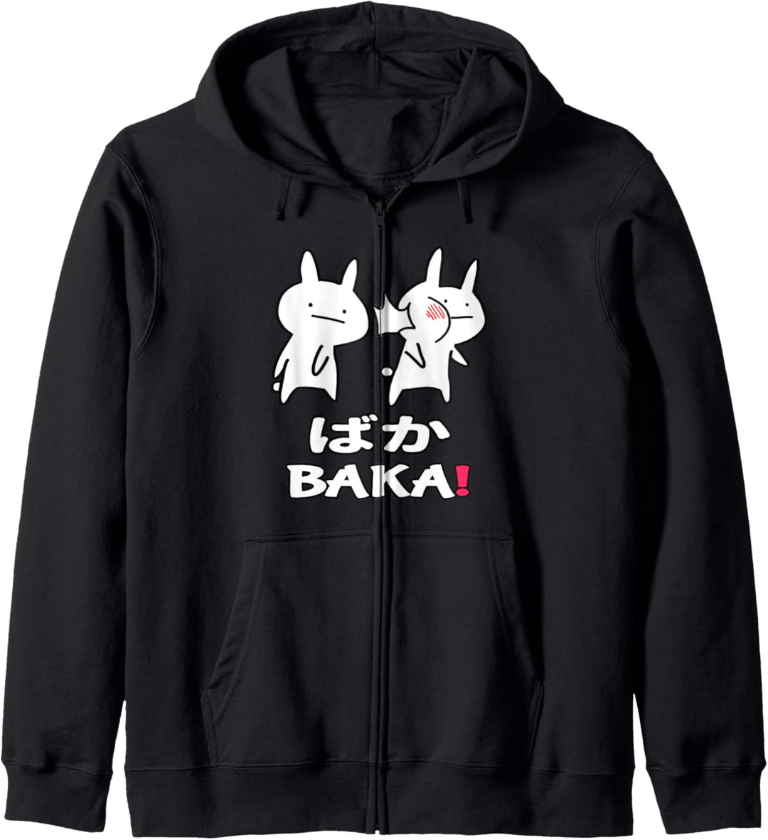 Lustiges Japan Baka Rabbit Ohrfeigen Anime und Manga Kapuzenjacke