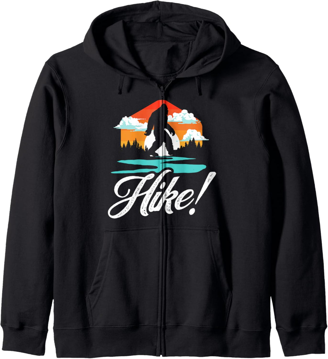 Hike! Vintage Bigfoot Outdoor Hiking Nature Retro Graphic Kapuzenjacke